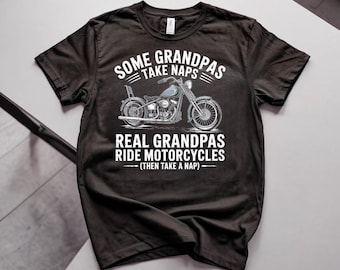 Camiseta "Alguns Avôs Tiram Sonecas" para Motociclistas, Camiseta Divertida para Avô Motociclista, Camiseta Unissex com Estampa