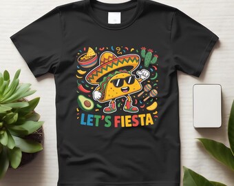 フィエスタ・タコス・ダビングTシャツ、シンコ・デ・マヨ・グラフィックTシャツ、おもしろフィエスタTシャツ