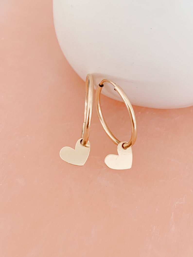 Little Hearts Hoop Earrings image 1