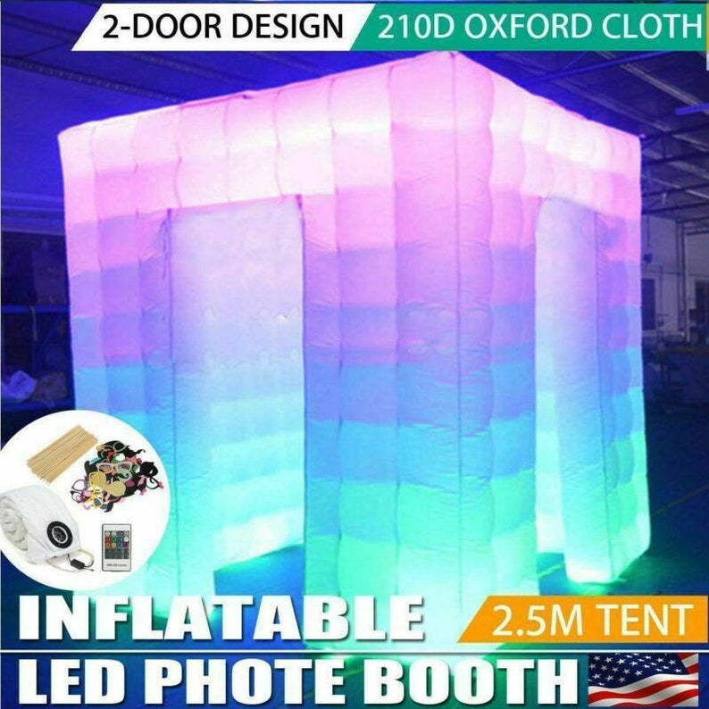 2door 8.2FT Inflatable LED Light Photo Booth Tent for Party Etsy