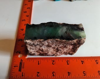 Nice rectangle cut Chrysoprase perfect piece to work with or display, Beautiful colors,333 grams.