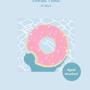 Patrón de punto de aguja / Flotador de piscina con forma de rosquilla, 18 puntos por pulgada, PDF, ¡descarga digital enviada inmediatamente después de la compra!