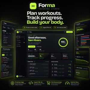 Forma Workout Tracker — Plan d'entraînement de 4 semaines, enregistrement des séries, minuteur de repos et graphiques de progression