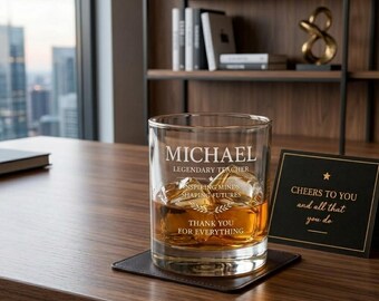 Personalized Teacher Whiskey Glass, Custom Engraved Teacher Gift, Thank You Teacher Appreciation Gift, End of Year Teacher Present
