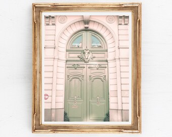 Paris wall art prints, wall art canvas, Paris photography prints travel prints, extra large wall art, Paris door art, door prints, mint teal