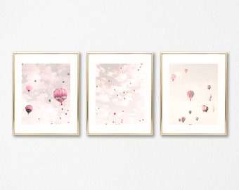 Girls room decor, set of 3, girl nursery decor girl nursery wall art girl nursery prints, girls room art, travel nursery Paris