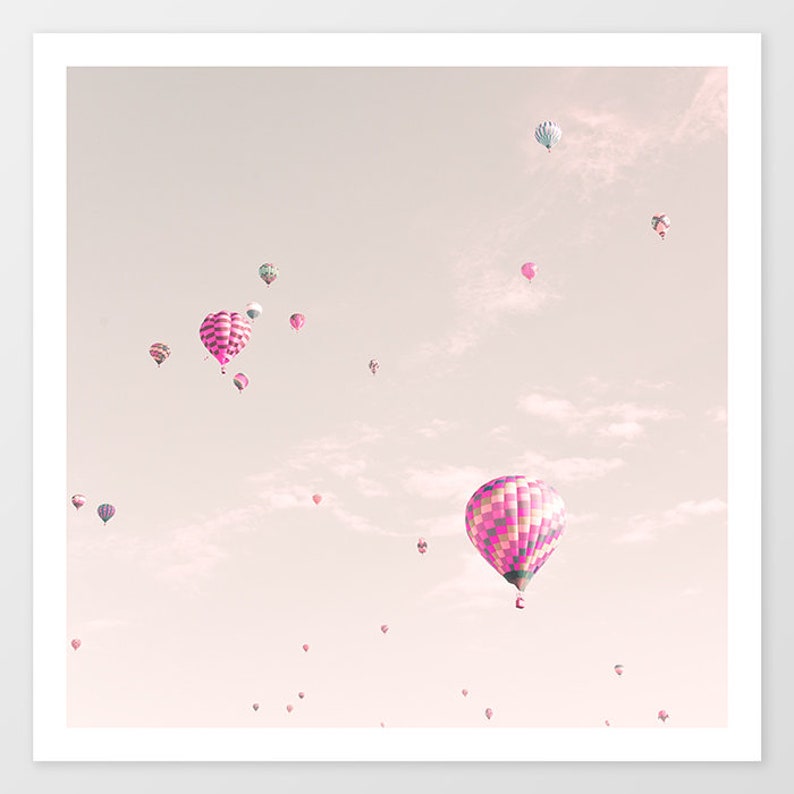 Girl nursery decor girl, hot air balloon nursery wall art girl, nursery set, nursery print set, nursery prints, blush pink wall art prints image 6