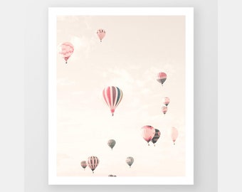 Hot Air Balloon Nursery Wall Art Pink Nursery Decor | Etsy