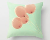 Pillow cover, turquoise pillow, coral pillow, mint pillow, aqua pillow, pink pillow, baby pillow, nursery decor, nursery art, green