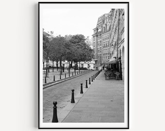 Extra large wall art, Black and white photography print, neutral wall art print, Paris photography, Paris wall art, Paris print french photo