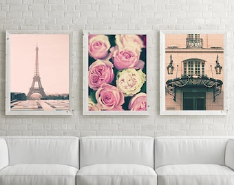 Gallery wall prints, Paris photography prints, Paris wall art prints, extra large wall art, gallery wall set, Eiffel tower, wall art canvas