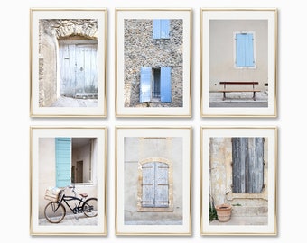 Neutral wall art prints, neutral prints, gallery wall prints, gallery wall set, pastel wall art, print set of 6, France photography prints