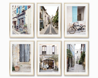 Neutral wall art prints, neutral prints, gallery wall prints, gallery wall set, pastel wall art, print set of 6, France photography prints