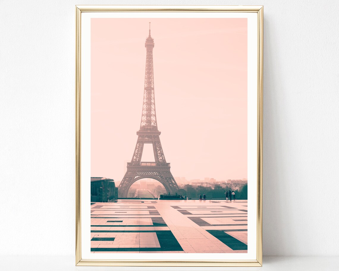 Blush pink wall art Paris prints travel photography Paris Etsy