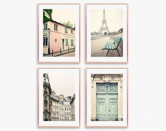 Gifts for her, she, Travel prints, travel poster, gallery wall set of 4, gallery wall prints, Paris photography prints Paris wall art prints