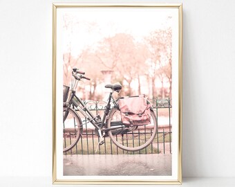 Paris wall art print, Paris photography print, bedroom wall art, large wall art, blush pink wall art, girls room decor, girls room art