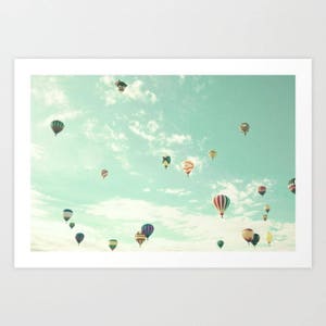 Hot air balloon nursery decor, gender neutral nursery prints, adventure nursery wall art, nursery art, nursery wall decor, baby room decor image 1