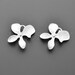 2pcs - Rhodium plated orchid connector (B0080R) - Orchid pendant, Charm, Wholesale finding, Wedding jewelry, Flower connector