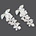 2pcs - Matte Rhodium Plated Four Orchid Connector (B0218R) - Flower pendant, Charm, Wholesale finding, Wedding jewelry, Silver necklace