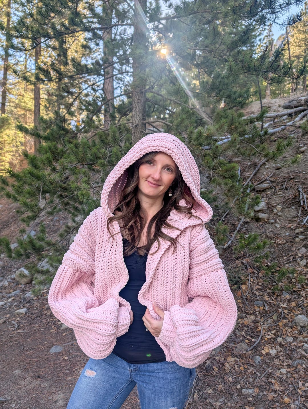 Chunky Hooded Cardigan Crochet Pattern PDF | Oversized Sweater Beginner ...