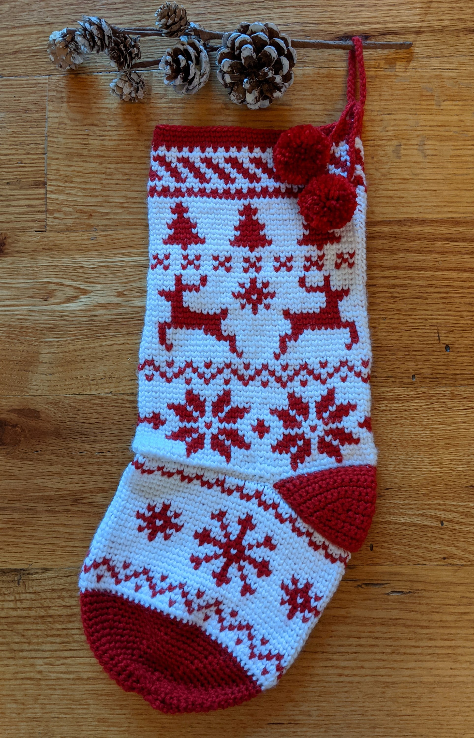 Fair Isle Crochet Christmas Stocking Pattern – Holiday Décor (PDF ...