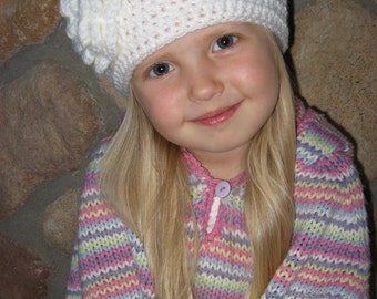 Crochet Hat Pattern - Primrose Crochet Hat Pattern for Girls or Baby - Instant Download