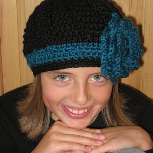 Crochet Pattern - Flower Crochet Hat Pattern, Customize Flowers, Quick and Easy Crochet, Beginer Stitches, Includes Sizes for Baby - Child