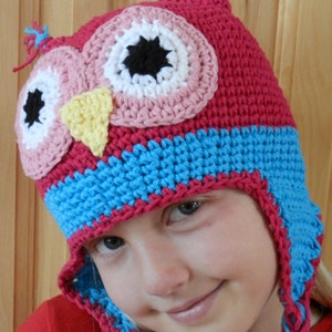 Crochet Hat Pattern Childs Owl Crochet Hat Pattern Instant Download image 2