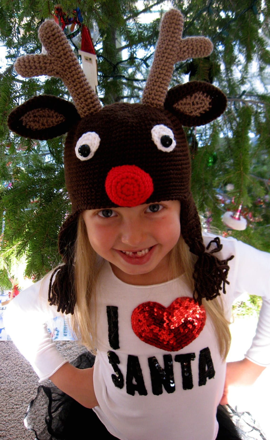 Crochet Hat Pattern Rudolph Reindeer Crochet Hat Pattern Etsy