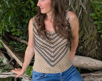 Granny Stitch Crochet Tank Pattern – Modern Summer Top (PDF + Video)