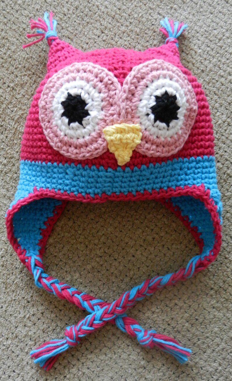 Crochet Hat Pattern Childs Owl Crochet Hat Pattern Instant Download image 3