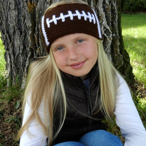 Crochet Pattern - Football Headband Crochet Pattern, Tunisian Headband Pattern, Football Pattern, Crochet Ear Warmer, Favorite Team Colors