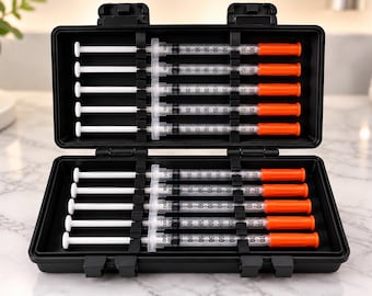 1mL Syringe Storage Case – Holds 10 Syringes  – Large Protective Organizer Box