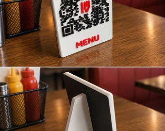Espositore personalizzato per menu con codice QR / Supporto da tavolo per ristorante con NFC