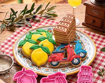 Italian Summer Cookie Cutter Set – Lemon, Vespa, Tower (3 Piece)