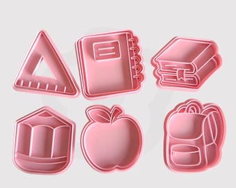School Cookie Cutter Set | Teacher Gifts, Classroom Decor (6-Piece)