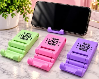 Custom Logo Foldable Phone Stand – 3D Printed Business Gift (USA Made)
