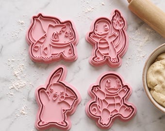 Pokémon Cookie Cutter Set – 4 Piece Character Cookie Cutters for Birthday Parties, Baking & Cookie Decorating