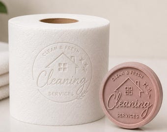 Personalized Toilet Paper Stamp, Custom Logo Embosser for Cleaning Business Branding