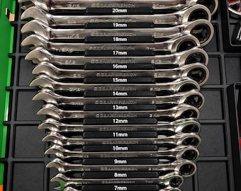Gridfinity Wrench Organizer – 16 Slot SAE & Metric Holder (3D Printed)