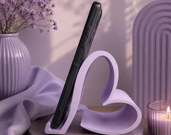 3D Printed Heart Phone Stand | Desk Holder, Pink Decor