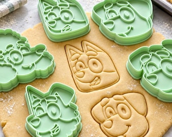 Bluey and friend 5 Cookie Cutters | Cartoon Dog Baking Set