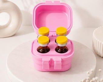 Compact 3mL Vial Storage Case, 4-Slot SnapBox Organizer (3D Printed)