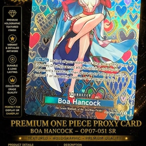 Boa Hancock-proxykaart OP07-051 SR | Premium holografische animekaart met textuur | Geïnspireerd verzamelitem uit één stuk | Folieruilkaart cadeau