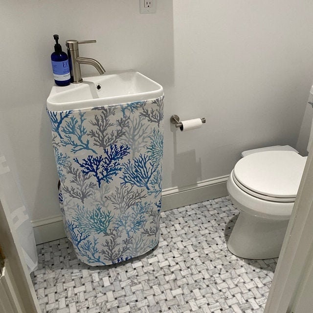 How To Make A Skirt For A Pedestal Sink at Arnold Clifford blog