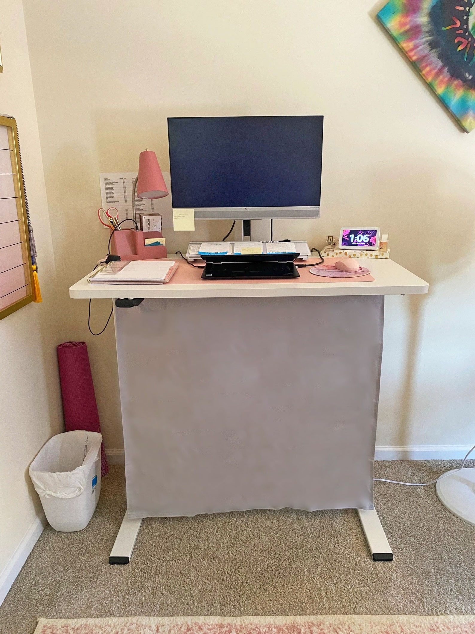 Desk Curtain / Office Desk Skirt / Work From Home / Standing Etsy