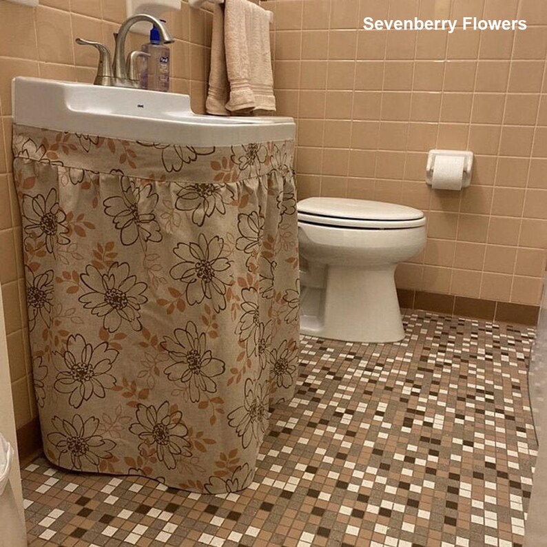 QUICK SHIP Pedestal Sink Skirt / Bathroom Sink Skirt Sink Etsy