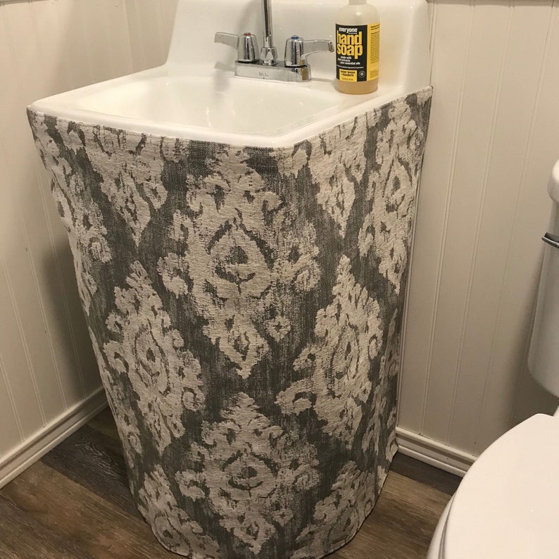 Pedestal Sink Skirt / Sink Curtain Skirt / Bathroom Sink Skirt - Etsy