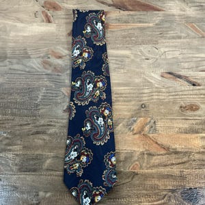 Vintage Balancine Tie Works Disney Mickey Mouse and Friends Blue Paisley NeckTie