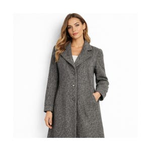 Westfield Vintage Grey Wool Blend Tweed Long Coat Womens Size 10 Made in Canada